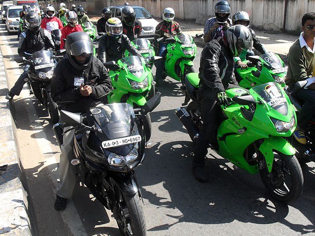 On the move with fellow riders